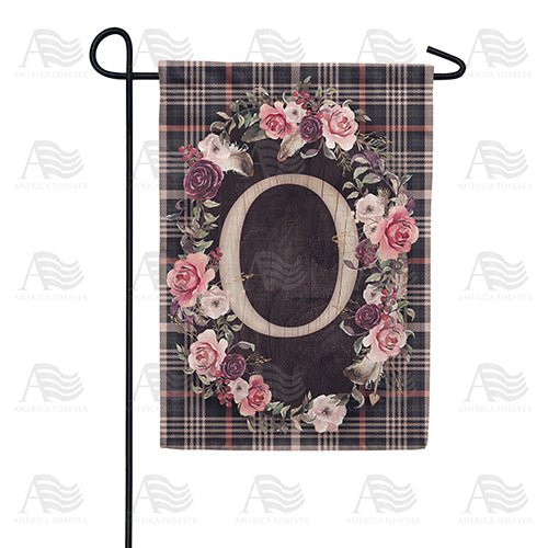 America Forever Pink And Black Plaid Monogram Garden Flag