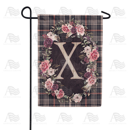 pink-and-black-plaid-monogram-garden-flag