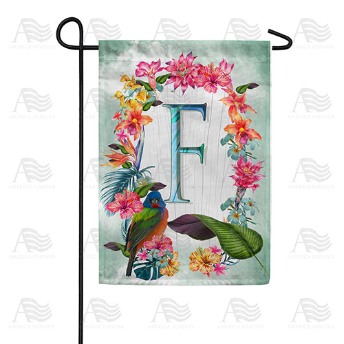 America Forever Island Flowers Monogram Garden Flag