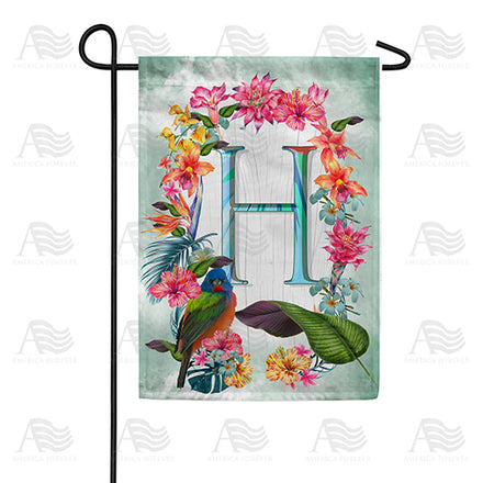 America Forever Island Flowers Monogram Garden Flag