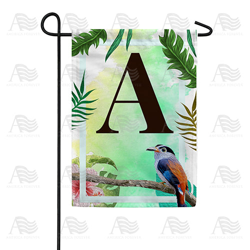America Forever Tropical Bird Monogram Garden Flag