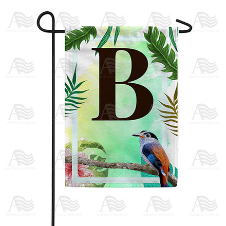 America Forever Tropical Bird Monogram Garden Flag