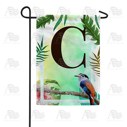 America Forever Tropical Bird Monogram Garden Flag