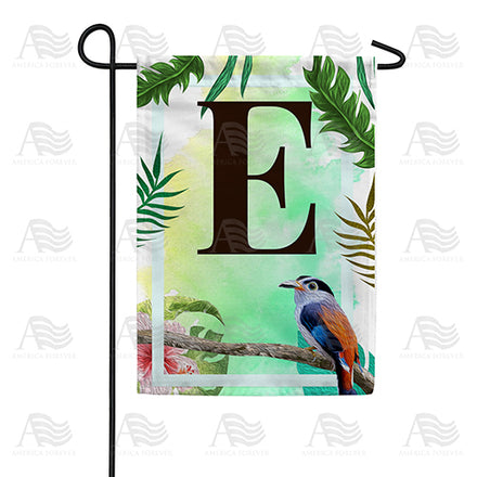 America Forever Tropical Bird Monogram Garden Flag