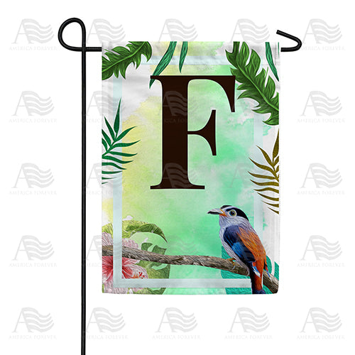 America Forever Tropical Bird Monogram Garden Flag