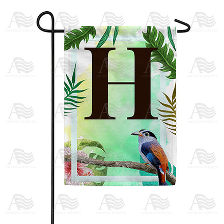 America Forever Tropical Bird Monogram Garden Flag