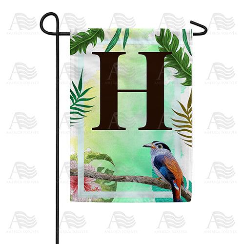 America Forever Tropical Bird Monogram Garden Flag
