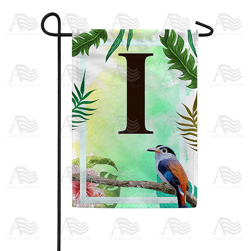 Tropical-Bird-monogram-garden-flag