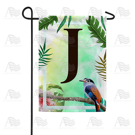 America Forever Tropical Bird Monogram Garden Flag