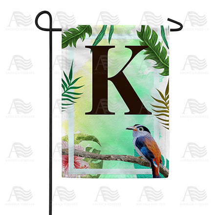 America Forever Tropical Bird Monogram Garden Flag