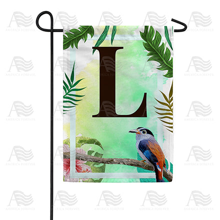 America Forever Tropical Bird Monogram Garden Flag