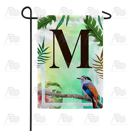 America Forever Tropical Bird Monogram Garden Flag