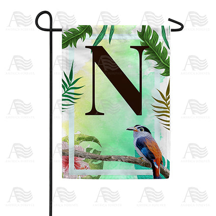 America Forever Tropical Bird Monogram Garden Flag