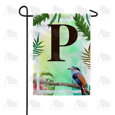 America Forever Tropical Bird Monogram Garden Flag