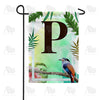 America Forever Tropical Bird Monogram Garden Flag