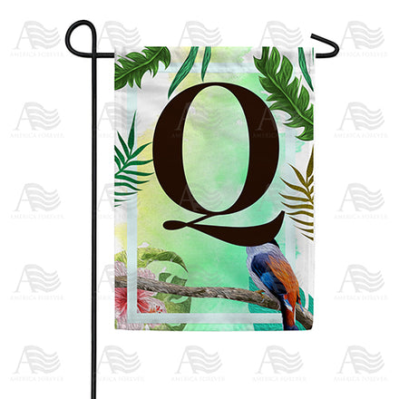 America Forever Tropical Bird Monogram Garden Flag