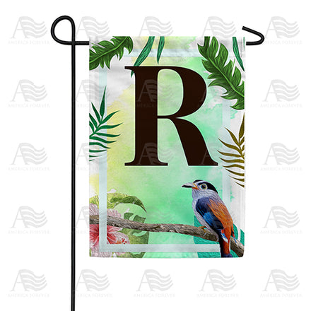 America Forever Tropical Bird Monogram Garden Flag