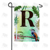 America Forever Tropical Bird Monogram Garden Flag