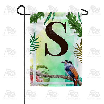 America Forever Tropical Bird Monogram Garden Flag