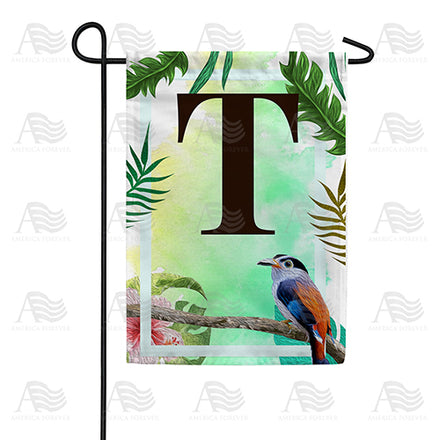 America Forever Tropical Bird Monogram Garden Flag