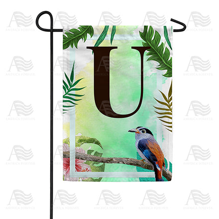 America Forever Tropical Bird Monogram Garden Flag