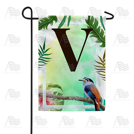 America Forever Tropical Bird Monogram Garden Flag