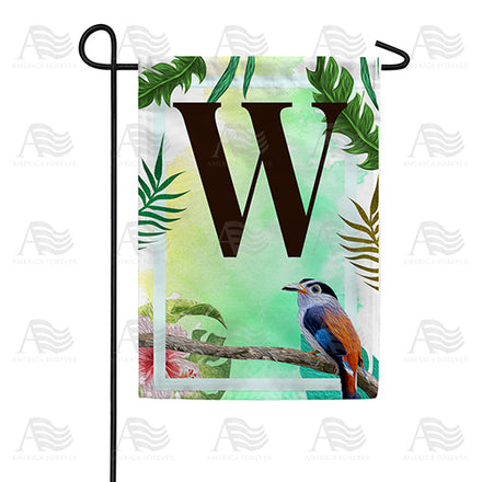 America Forever Tropical Bird Monogram Garden Flag
