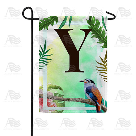 America Forever Tropical Bird Monogram Garden Flag