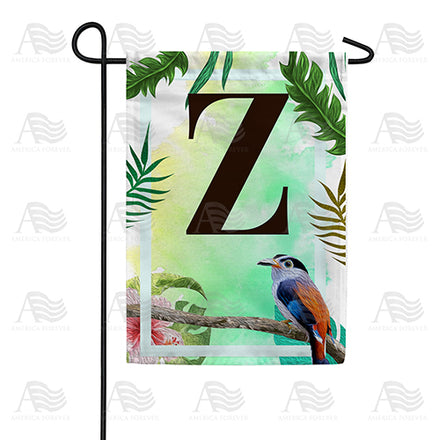 America Forever Tropical Bird Monogram Garden Flag