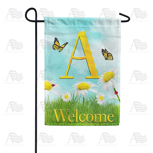 America Forever Loves Me, Loves Me Not Monogram Garden Flag