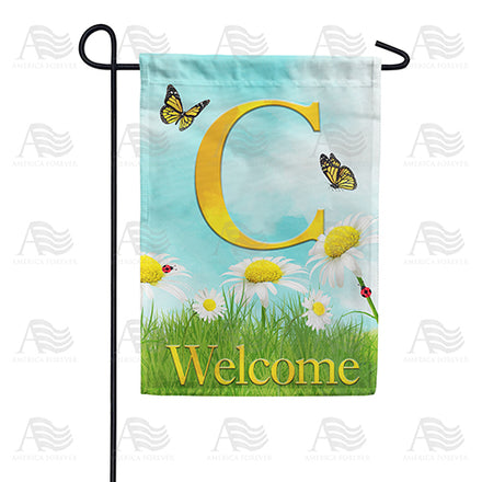 America Forever Loves Me, Loves Me Not Monogram Garden Flag