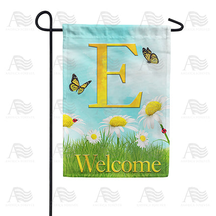 America Forever Loves Me, Loves Me Not Monogram Garden Flag