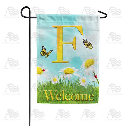 America Forever Loves Me, Loves Me Not Monogram Garden Flag