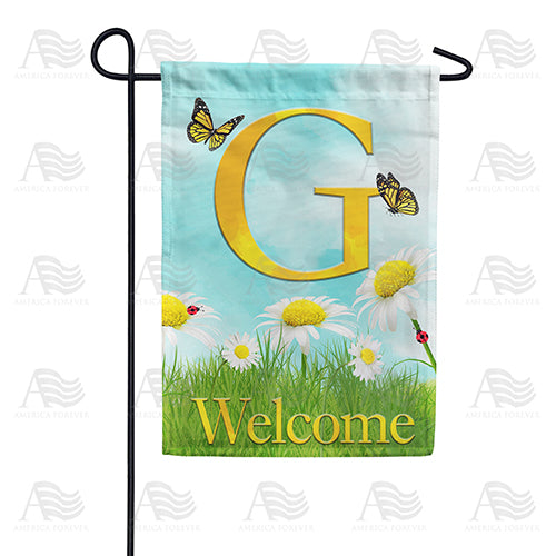 America Forever Loves Me, Loves Me Not Monogram Garden Flag