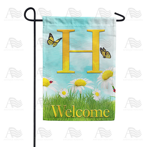 America Forever Loves Me, Loves Me Not Monogram Garden Flag