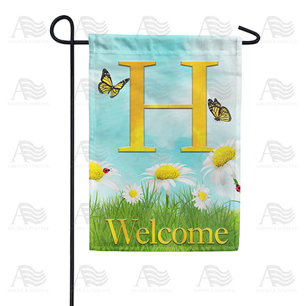 America Forever Loves Me, Loves Me Not Monogram Garden Flag