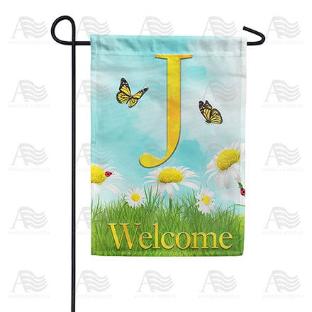 America Forever Loves Me, Loves Me Not Monogram Garden Flag