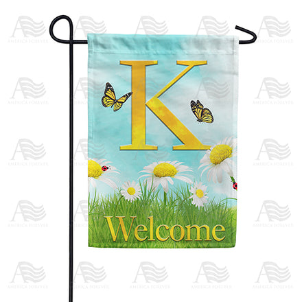 America Forever Loves Me, Loves Me Not Monogram Garden Flag