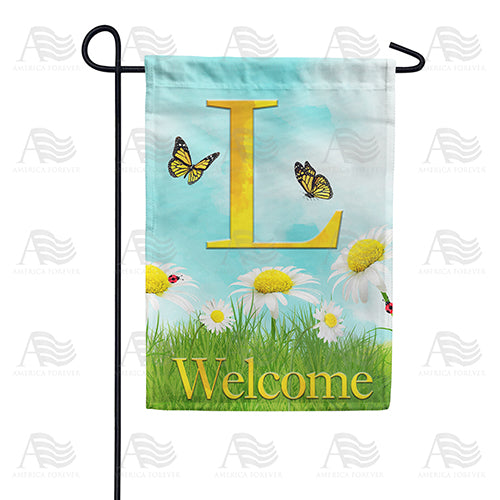 America Forever Loves Me, Loves Me Not Monogram Garden Flag