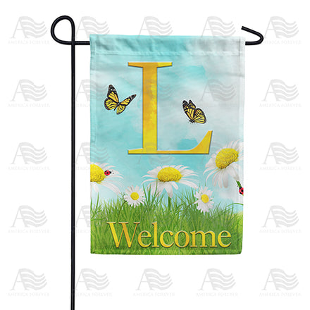 America Forever Loves Me, Loves Me Not Monogram Garden Flag