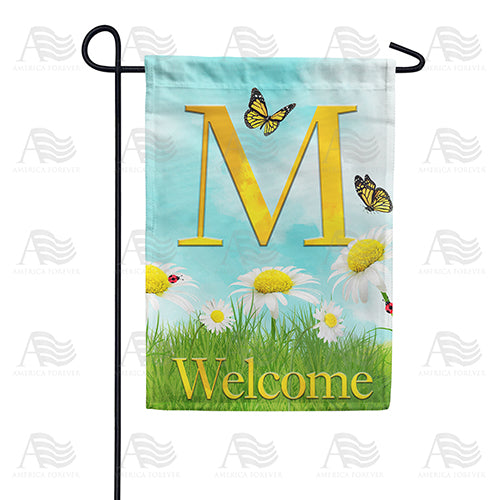 America Forever Loves Me, Loves Me Not Monogram Garden Flag
