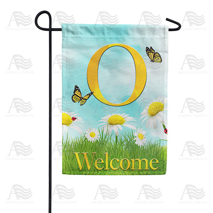 America Forever Loves Me, Loves Me Not Monogram Garden Flag