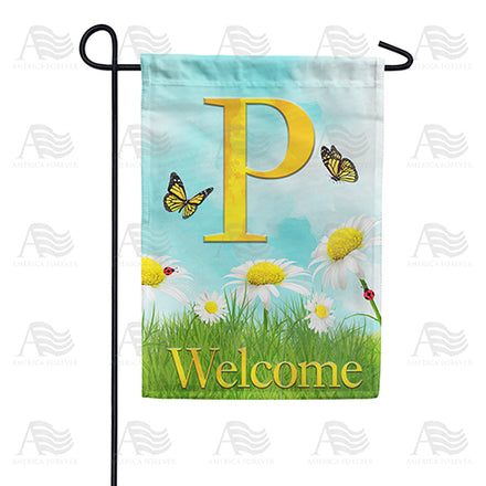 America Forever Loves Me, Loves Me Not Monogram Garden Flag