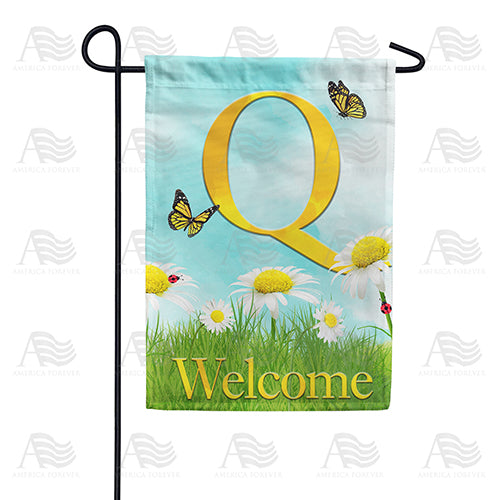 America Forever Loves Me, Loves Me Not Monogram Garden Flag