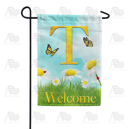 America Forever Loves Me, Loves Me Not Monogram Garden Flag