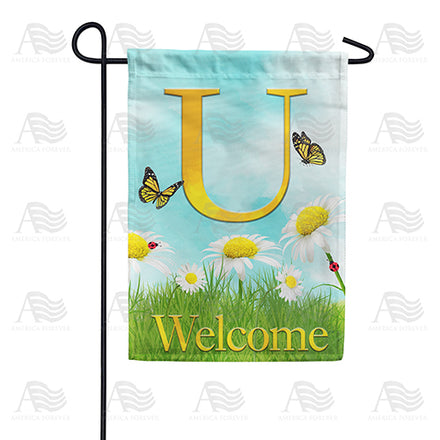 America Forever Loves Me, Loves Me Not Monogram Garden Flag