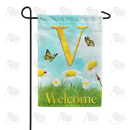 America Forever Loves Me, Loves Me Not Monogram Garden Flag