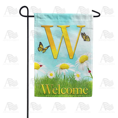 America Forever Loves Me, Loves Me Not Monogram Garden Flag