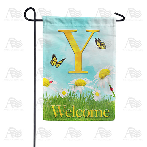 America Forever Loves Me, Loves Me Not Monogram Garden Flag
