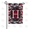 America Forever Elegant Red And Black Plaid Monogram Garden Flag